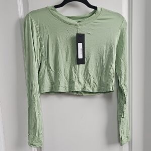 Mono B Green Fitted Crop T-Shirt